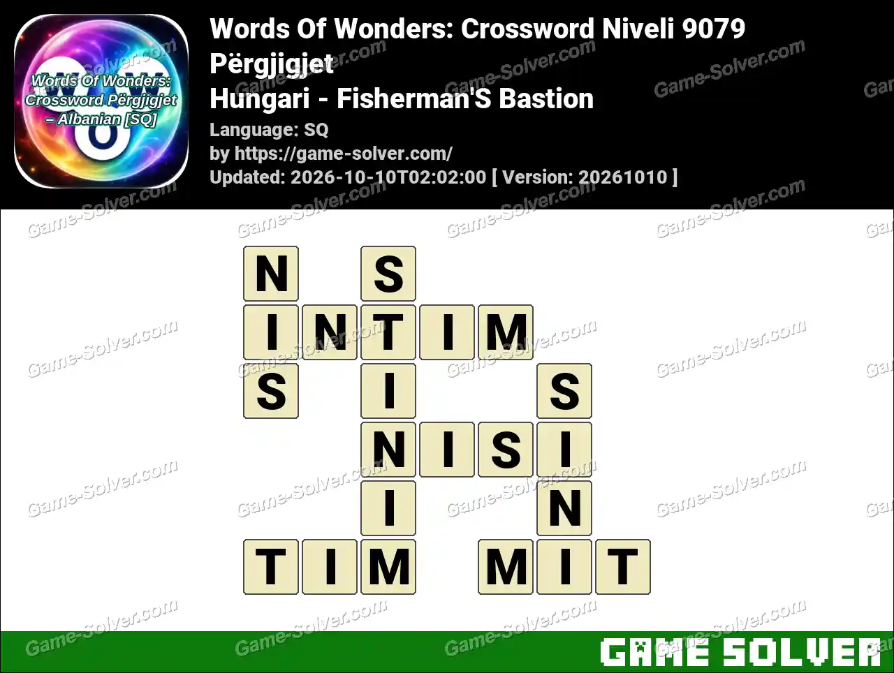 Words Of Wonders: Crossword Niveli 9079 Përgjigjet – Hungari – Fisherman’S Bastion